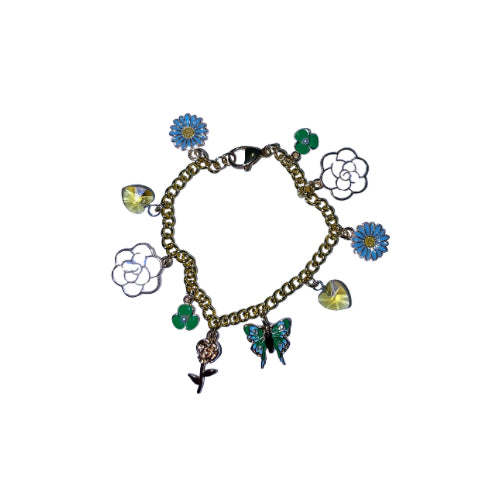 Floral Elegance - Garden Charm Bracelet