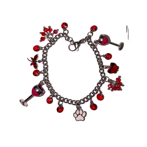 Ruby Elegance Charm Bracelet